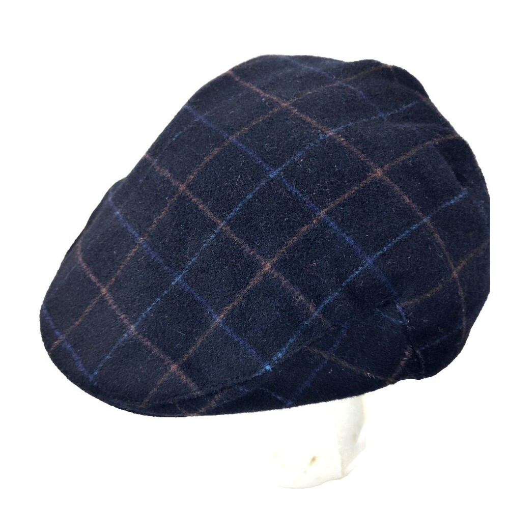 Vtg Country Gentleman Plaid Flat Cap Newsboy Hat Academia Retro Dapper XL (24")